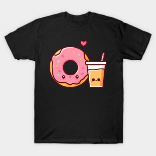 Cute Kawaii Donut and Mango Milkshake | Food Design for Kawaii Lovers T-Shirt